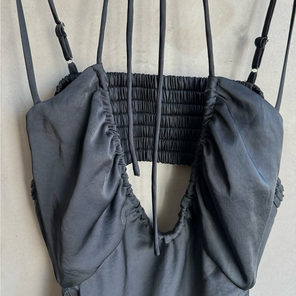 A.L.C. Sienna Halter Neck Black Slip Midi Dress - Picture 6 of 9